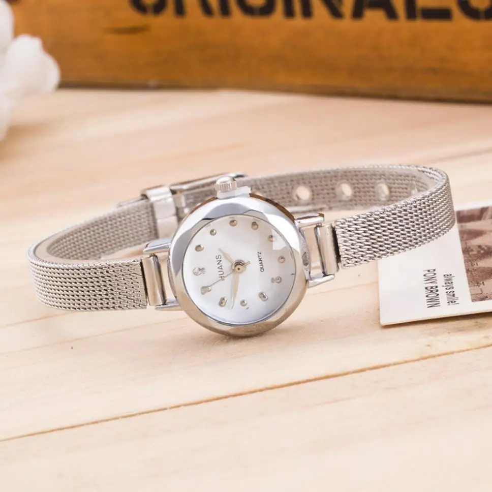 Timezone#401 модные повседневные часы женские Кварцевые аналоговые наручные часы женские часы с золотым сетчатым ремешком