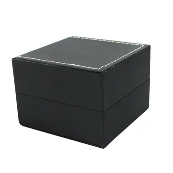 

1pc Watch Box Black Premium Durable PU Watch Container for Gift