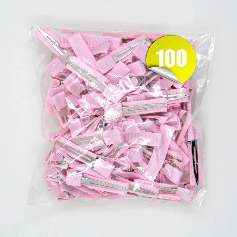 

100pcs/lot Ribbon Hair Pins Girls Wholesale Hair Accessories Handmade DIY Crafting Fashion Kids Grosgrain Dot Clips Hairgrips