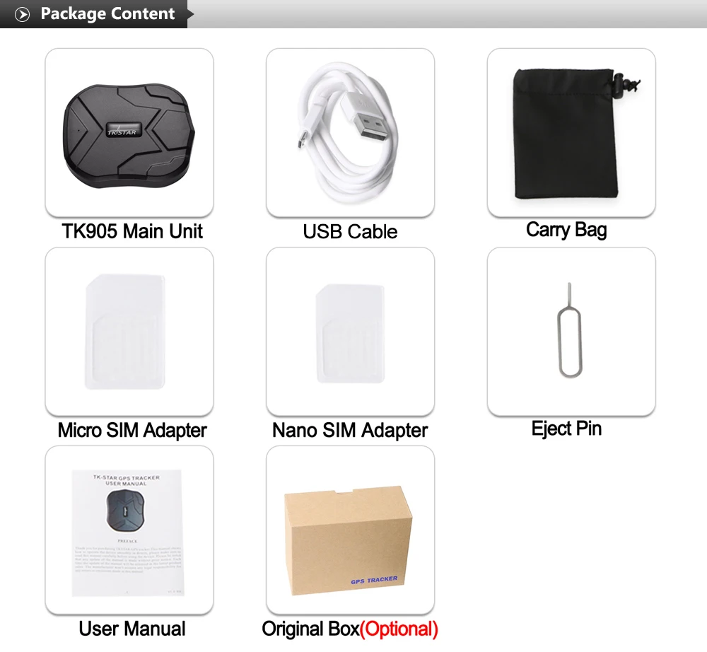 Автомобильный GPS трекер Prazata, GSM трекер TK905 TKSTAR, GPS - Main Image