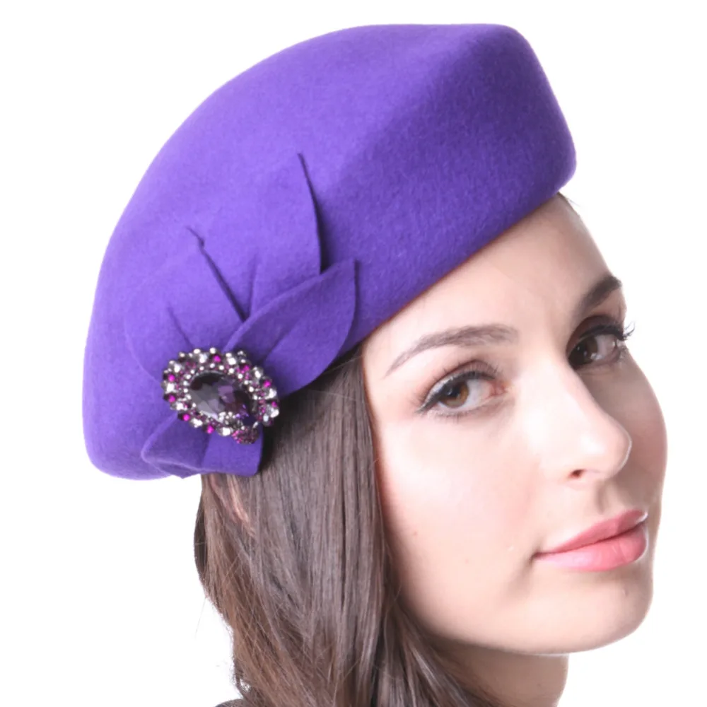 Junes Young Women Hats 100% Wool Felt Hats Short Brim Wedding Party Fedoras Junes Young Women Hats 100% Wool Felt Hats Short Brim Wedding Party Fedoras