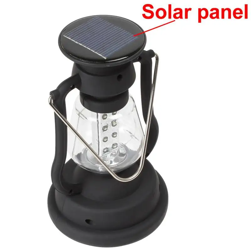 Yfashion High power 16 Светодиодный фонарь для кемпинга, фонарь для кемпинга на солнечной батарее с солнечной панелью+ рукоятка, наружная портативная лампа для пеших прогулок