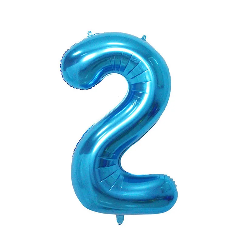 40 дюймов шар с цифрами Синий Розовый гелиевый фольга плавающий шар на день рождения детский праздничный декор воздушный шар товары для декора - Цвет: blue-2