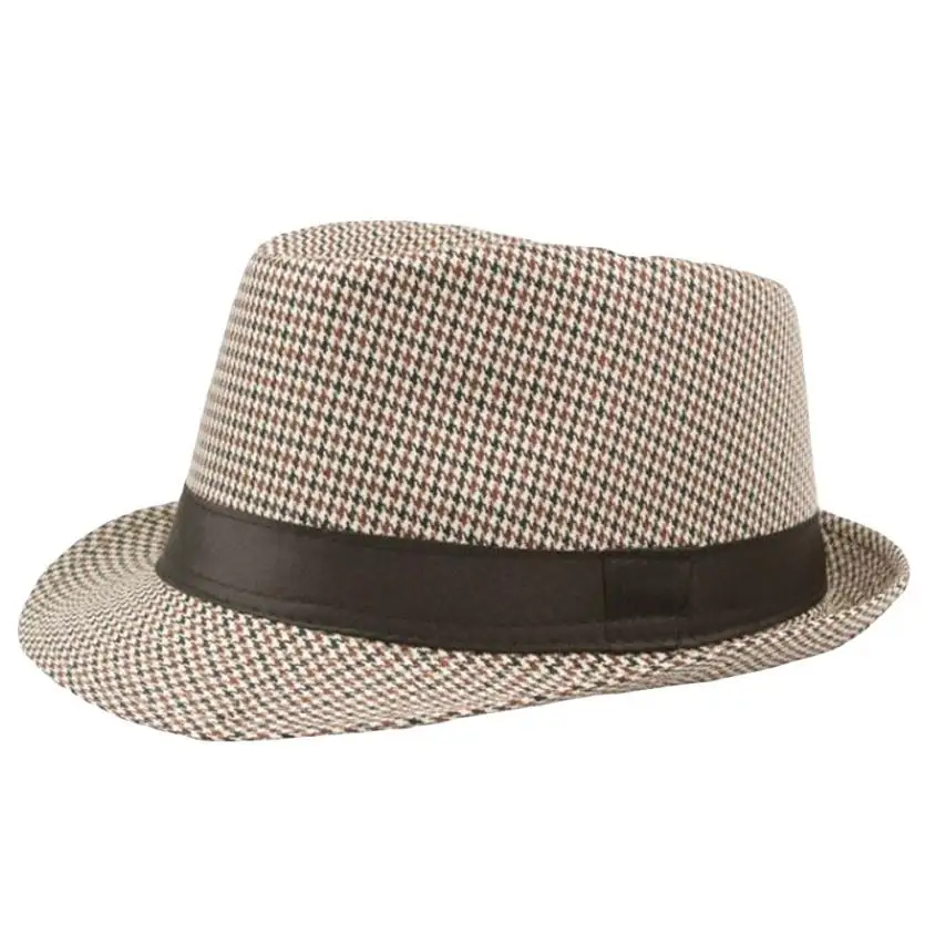 New Arrival Unisex Trilby Military Hats Gangster Cap Casual Straw Hat