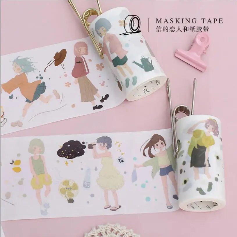 

70mm wide Four seasons Boy Girl daily Life Decoration Washi Tape DIY Planner Scrapbook Masking Tape School supply Stationery