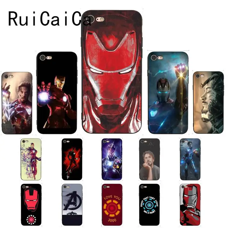 Ruicaica Marvel Мстители Лига конец игры Железный человек мягкий черный чехол для