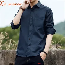 Весна с длинным рукавом большой размеры одноцветное цвет рубашка Мужская Бизнес повседневное стиль Мужские рубашки для мальчико