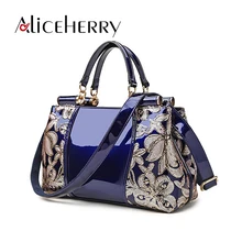 Роскошные Вышивка Лакированная кожа Для женщин Курьерские сумки известный бренд модные женские Свадебная вечеринка Для женщин Пояса из натуральной кожи сумка