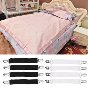 

4Pcs Bed Sheet Elastic Gripper Clip Strap Fastener Mattress Cover Holder Grips Suspender Belt