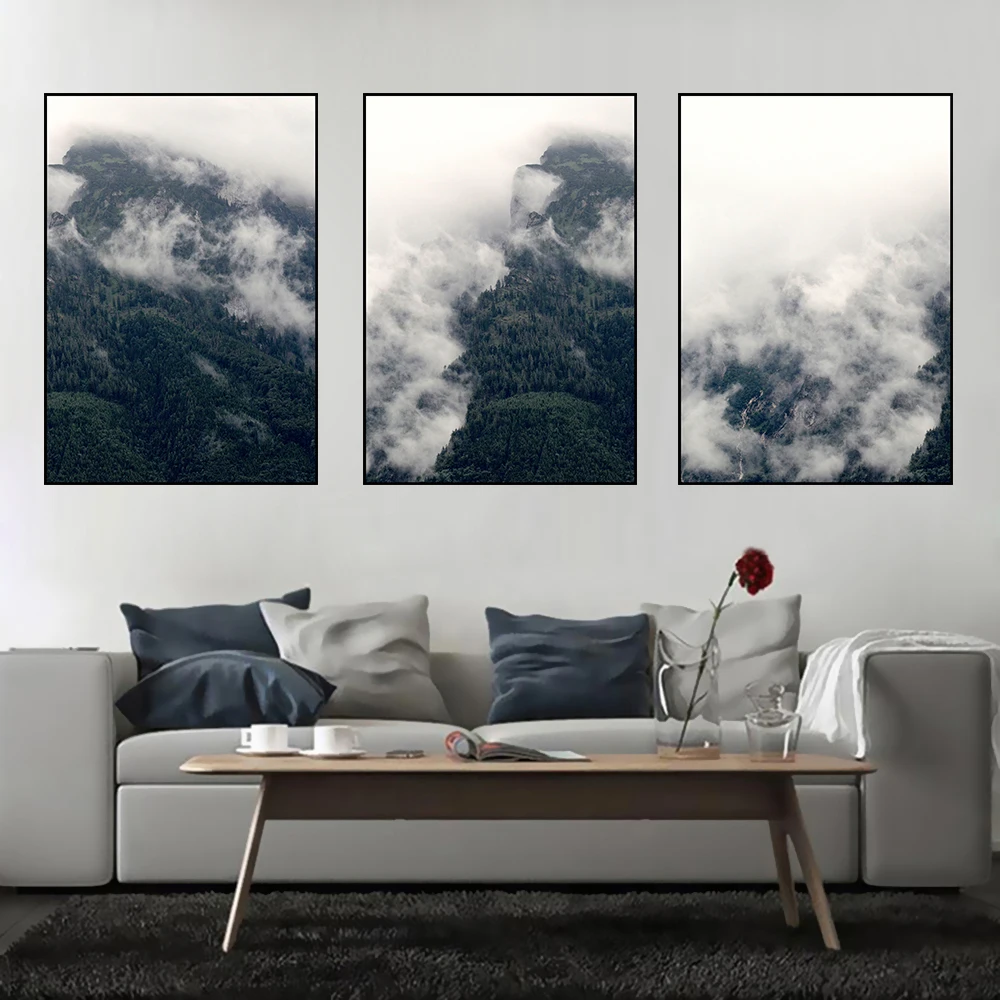 

QKART Canvas Painting Wall Art the paintings Nordic Landscape Painting on Canvas Pictures for Living Room Posters and Prints