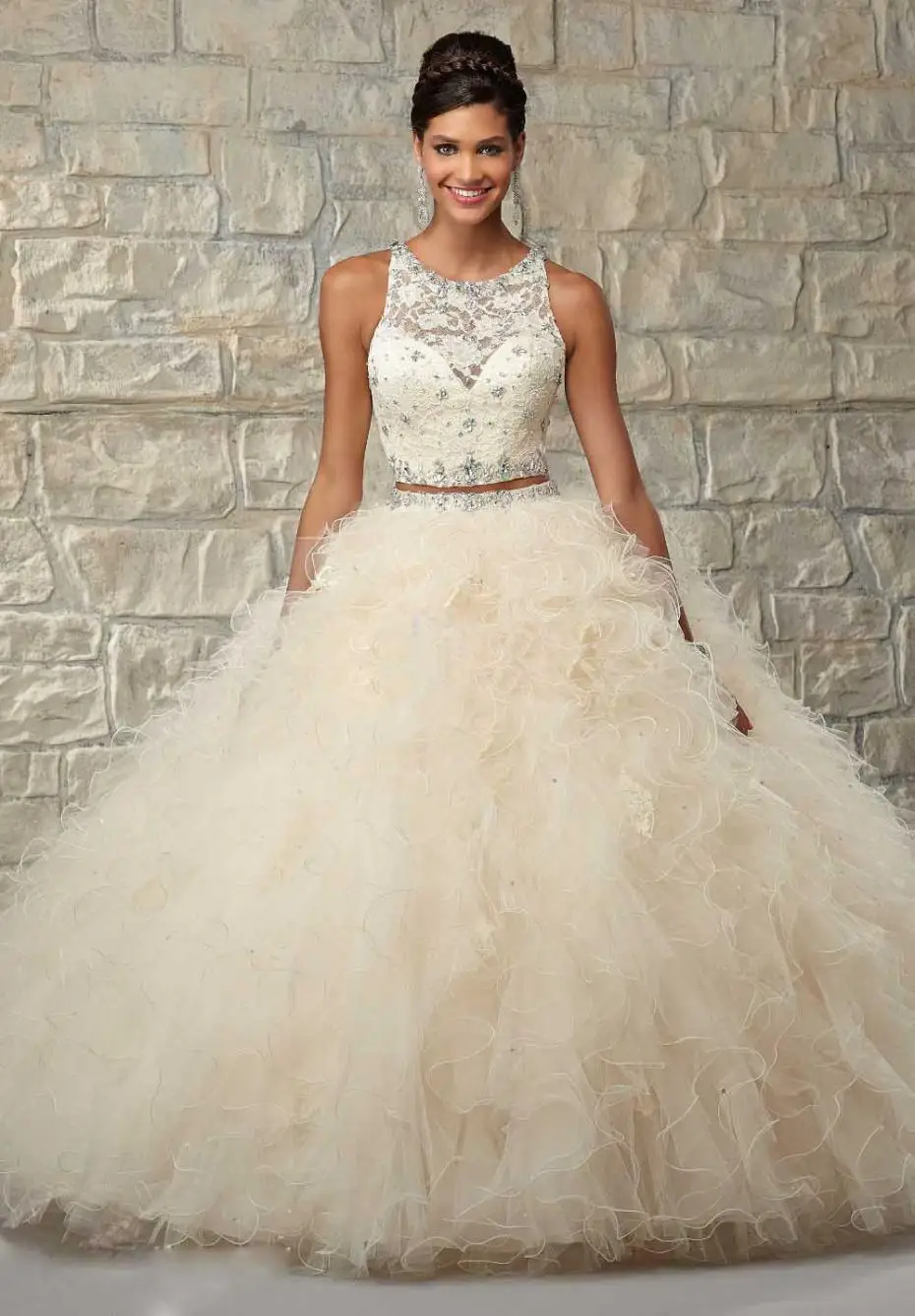 cream quinceanera dresses