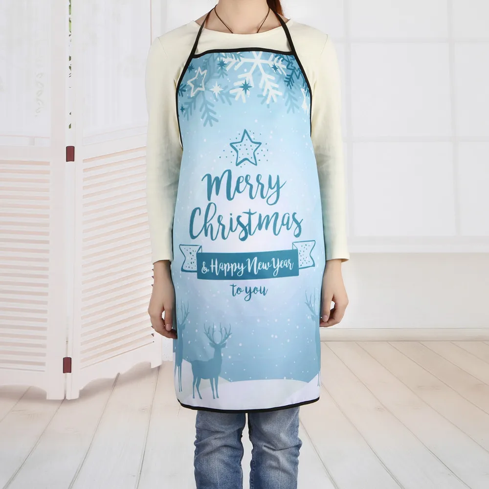 Рождественские кухонные женские фартуки, Рождественские декоративные фартуки для взрослых женщин и мужчин, вечерние фартуки для готовки, Аксессуары для выпечки#10