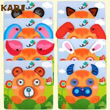 Детские развивающие игрушки, меняющиеся лица, головоломки, игры, деревянные игрушки, 8 животных, меняющие лица, пазлы, креативный подарок на день рождения