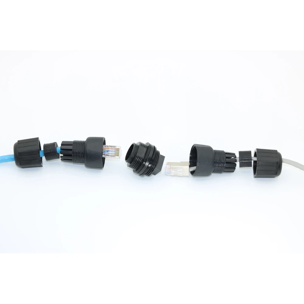 ethernet tomada dupla reta m25 f f femea 8p8c ip67 02