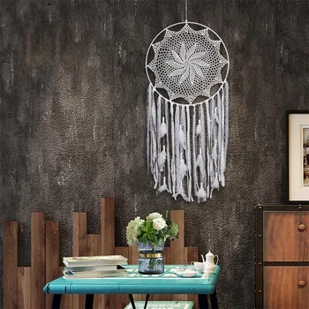

Dream Wedding Large Handmade Crochet Lace Tassel Dream Catcher Hanging Wedding Ceremony Site Match Dream Catcher