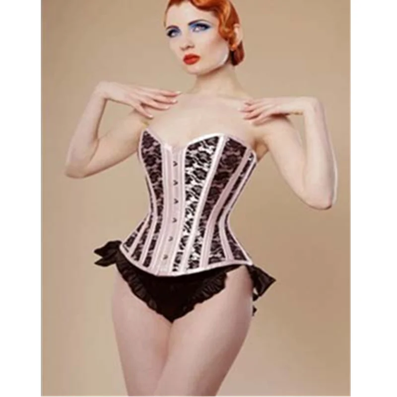 

Sexy Satin Floral Gothic Lace up Boned Overbust Corset Woman Bustier Sexy Lace Waist Slimming Corset Cheap G-string M1832