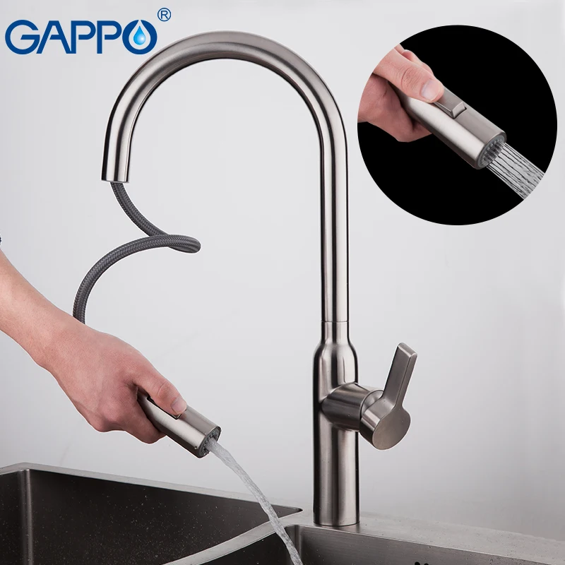 Кухонный Смеситель GAPPO выдвижной кран из нержавеющей стали крепление на