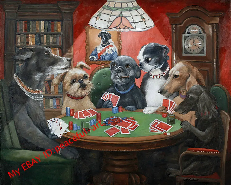 High quality Hand painted Modern oil painting on canvas (Unframed) Dogs