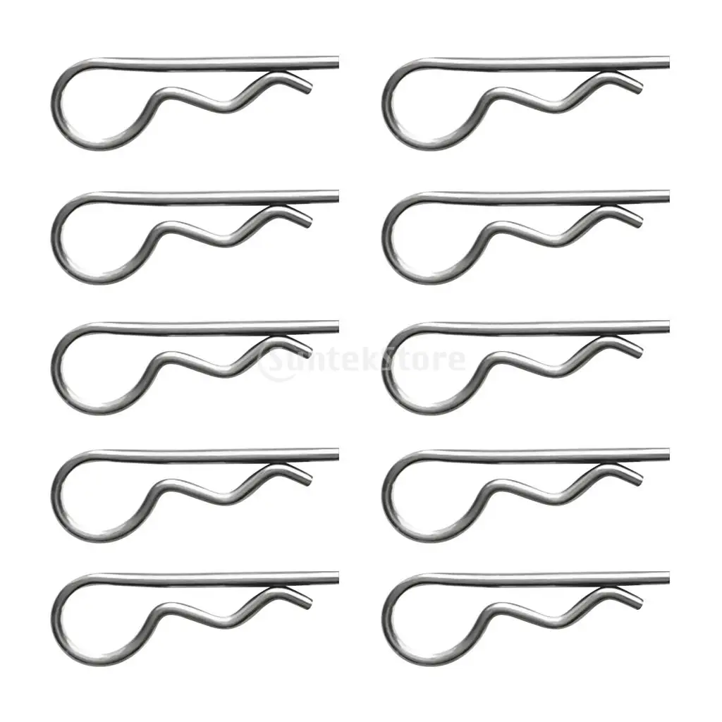 20 Pieces Stainless Steel R Clip Clevis Pin Shaft 1.8mm 2mm Heavy Duty Retaining Clip