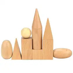 Деревянный Математика игрушки для детей геометрические головоломки твердых формы Монтессори обучения Развивающие игрушки Монтессори