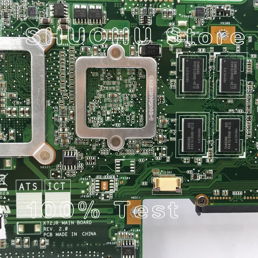 KEFU K72JR для ASUS K72JT K72JK K72JU K72J X72J 8 память 1 ГБ ОЗУ материнская плата ноутбука