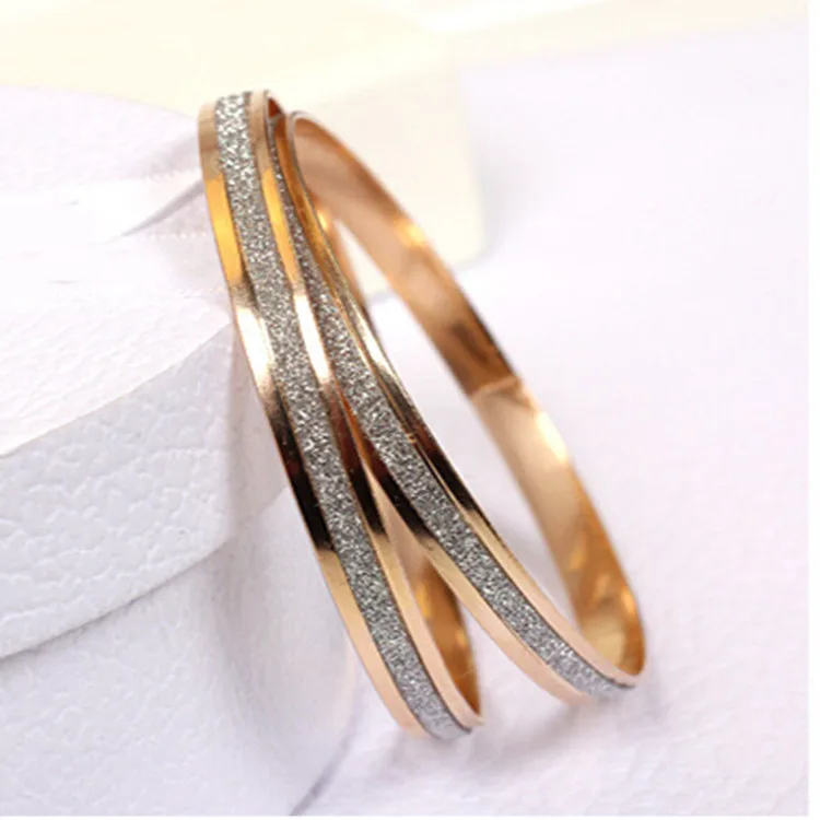 Korean Fashion Single Round Frosted Rose Gold Bracelet Women Product Launch Gift