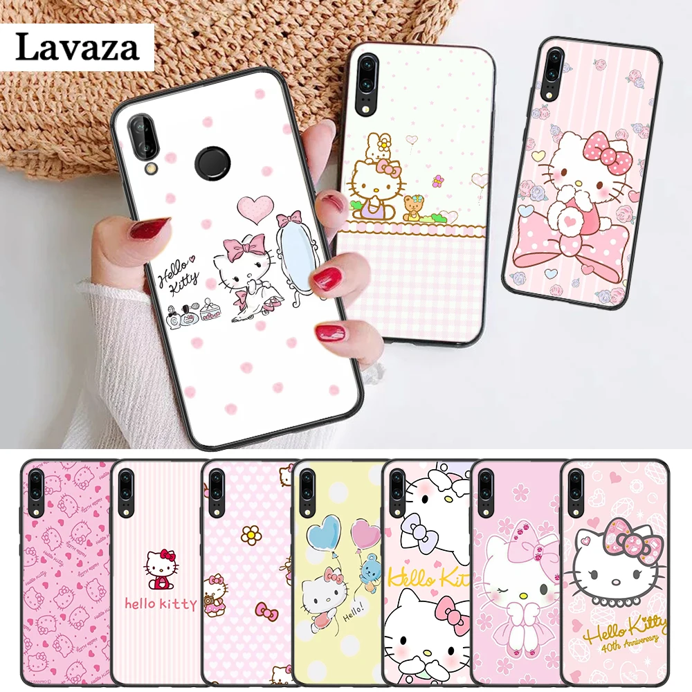 

Lavaza Cute Hello Kitty Customer Silicone Case for Huawei P8 Lite 2015 2017 P9 2016 Mimi P10 P20 Pro P Smart 2019 P30 Lite Pro