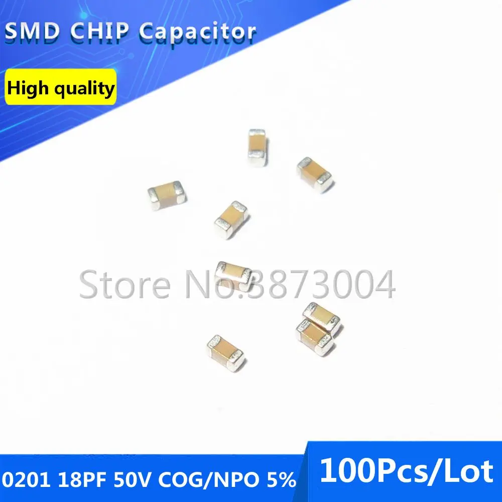 100 шт 0201 18PF 50 V COG/NPO 5% толстопленочный чип многослойный керамический