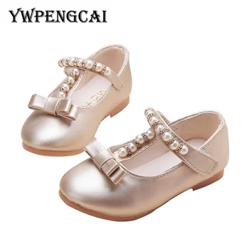 

Cute Bowtie Rhinestone Beading Ballet Shoes Size 21-35 Toddler Girl Shoes Gold Silver Color Kids Flats Spring Autumn Girls Shoes