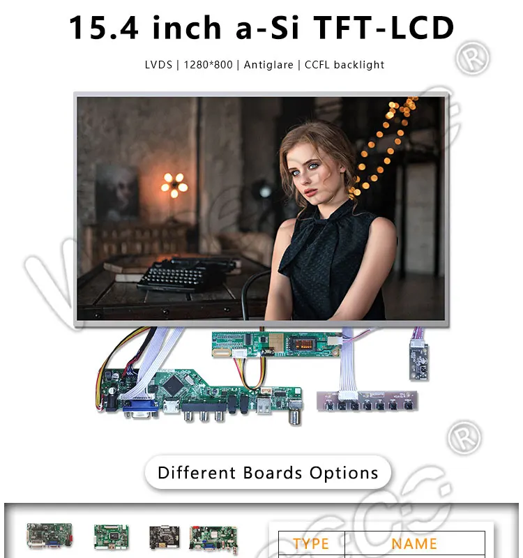 B154EW02 V2 15," TFT lcd 1280*800 Дисплей с HDMI LVDS AV USB tv левый и правый канал управления драйвер платы для портативных ПК