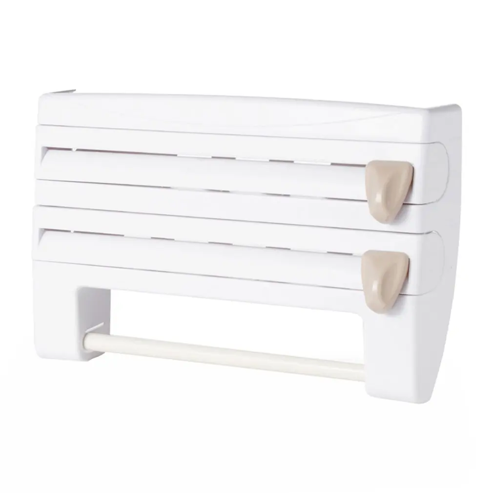 

Refrigerator Hanging Barbecue Plastic Wrap Rack Kitchen Rack With Cutter Wrap Storage Rack Wall Hanging Paper Towel Rack