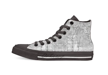 

Las Vegas Map Minimal Casual High Top Canvas shoes sneakers For Drop shipping