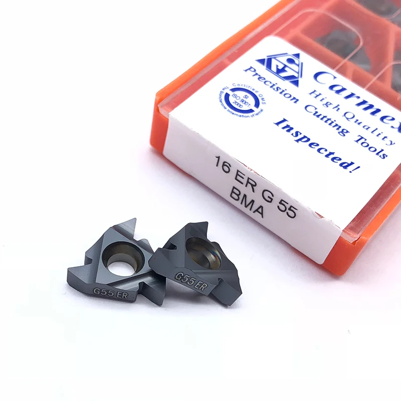 10개 08IR 11IR ISO 16ER AG60 AG55 A60 G55 16IR BMA 카멕스 CNC 나사형 카바이드 인서트 스테인리스 스틸용 카멕스