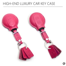 F55 F56 кожаный чехол для автомобильных ключей, чехол для ключей держатель Розовый OEM для Mini Cooper один/FUN