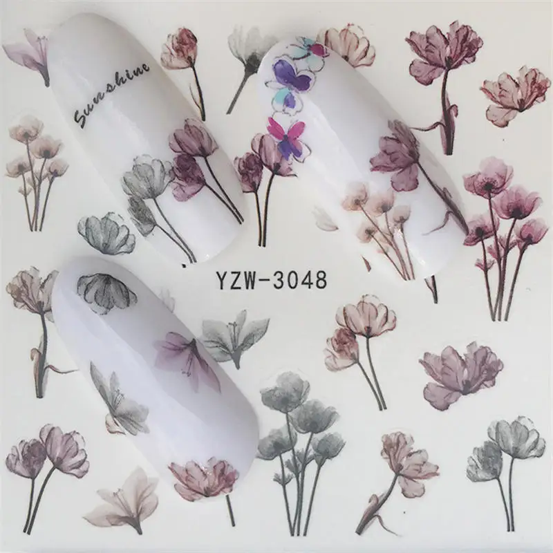 32 дизайна, Водные Наклейки для ногтей, узор мечты, переводная наклейка, фламинго, фрукты, украшение для ногтей - Цвет: YZW-3048