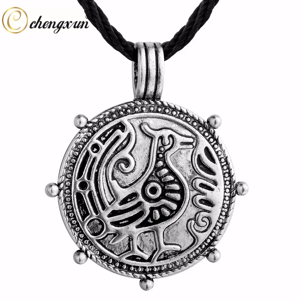 

CHENGXUN Vintage Hombre Antiguo collar Retro vikingo amuleto runas Animal dragón colgante Slavic talismán joyería gótica