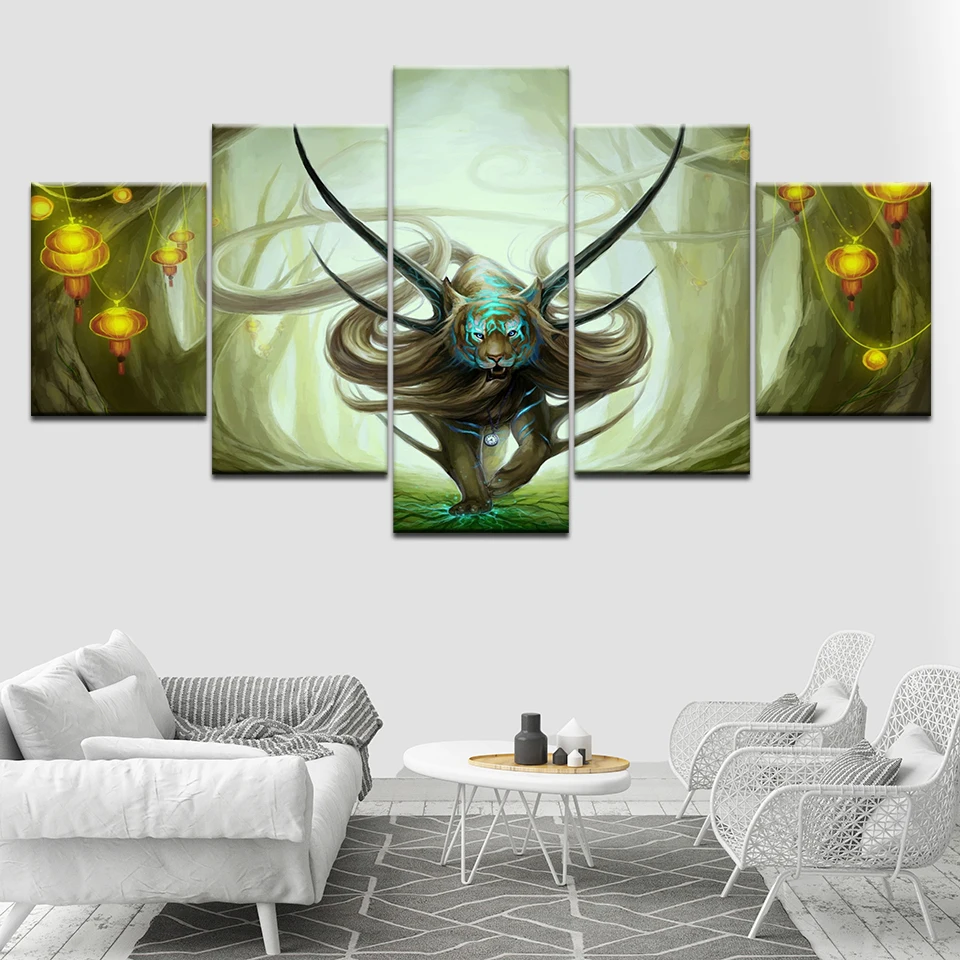 

Canvas Painting marmont hill god of evanescence 5 Pieces Modular Wallpapers Poster Framework Print for living room Home Decor