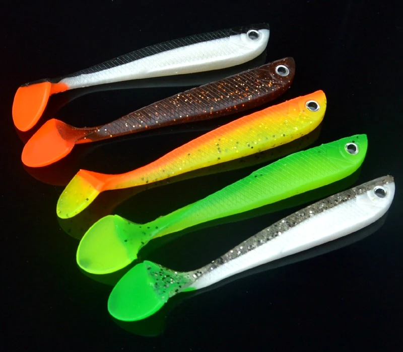 wholesale fishing lure 50pcs mixed colors pesca fishing tackle soft