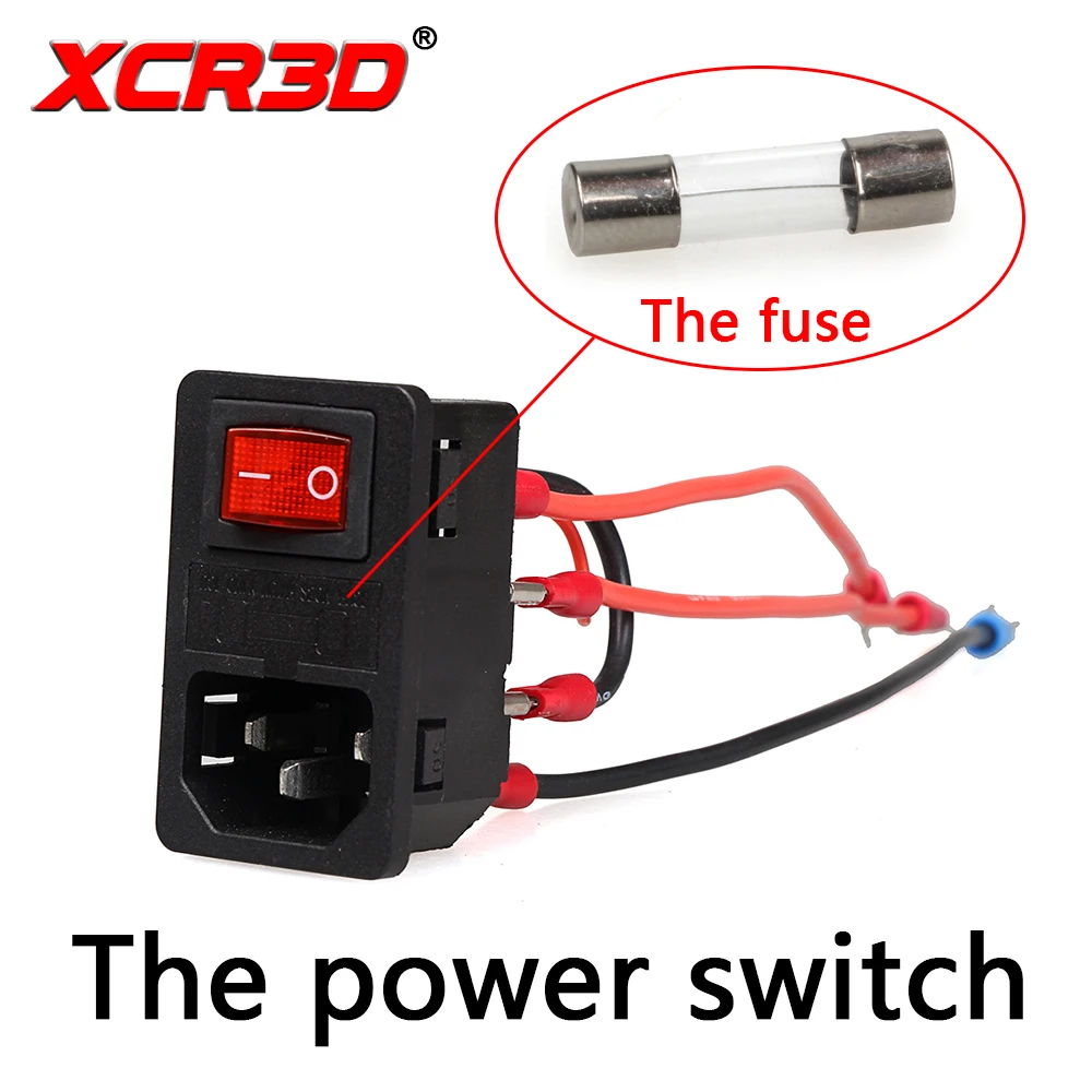 

XCR3D 3D Printer Part The power switch 220V/110V 10A Short circuit protection safety switch Power Socket