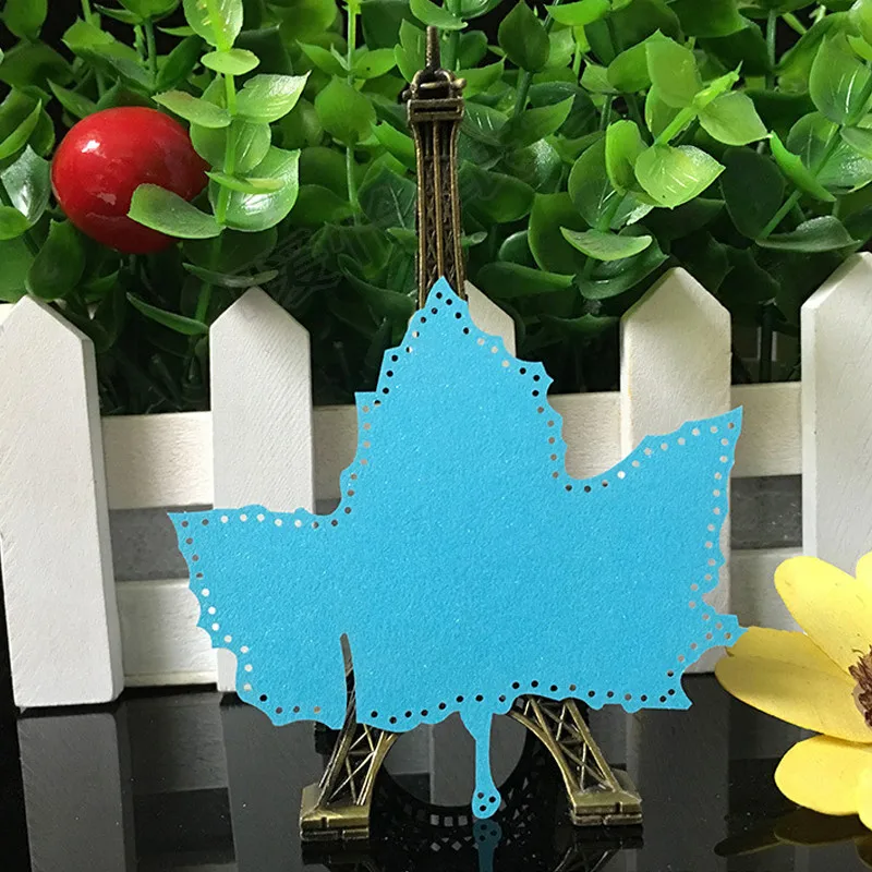 50PCS 10Color Laser Cut Art Maple Leaf Wedding Invitation Place Card  Escort Card  Cup Card Wine Glass Card For Wedding Decor (6)