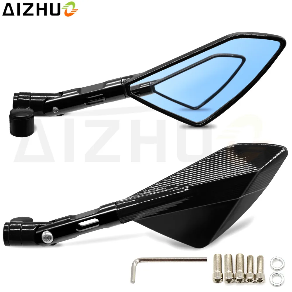 Motorcycle Rearview Mirror Aluminum Blue Lens Side Mirrors For Honda CB400 CB300 CB500F CB600 CB650F CB600F CB1000R CB1300 NC700