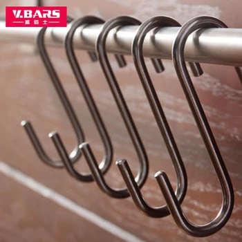 

9PCS kitchen shelf wall hook hanging rod top creative strength S 304 stainless steel hook hook NEW Free Shipping