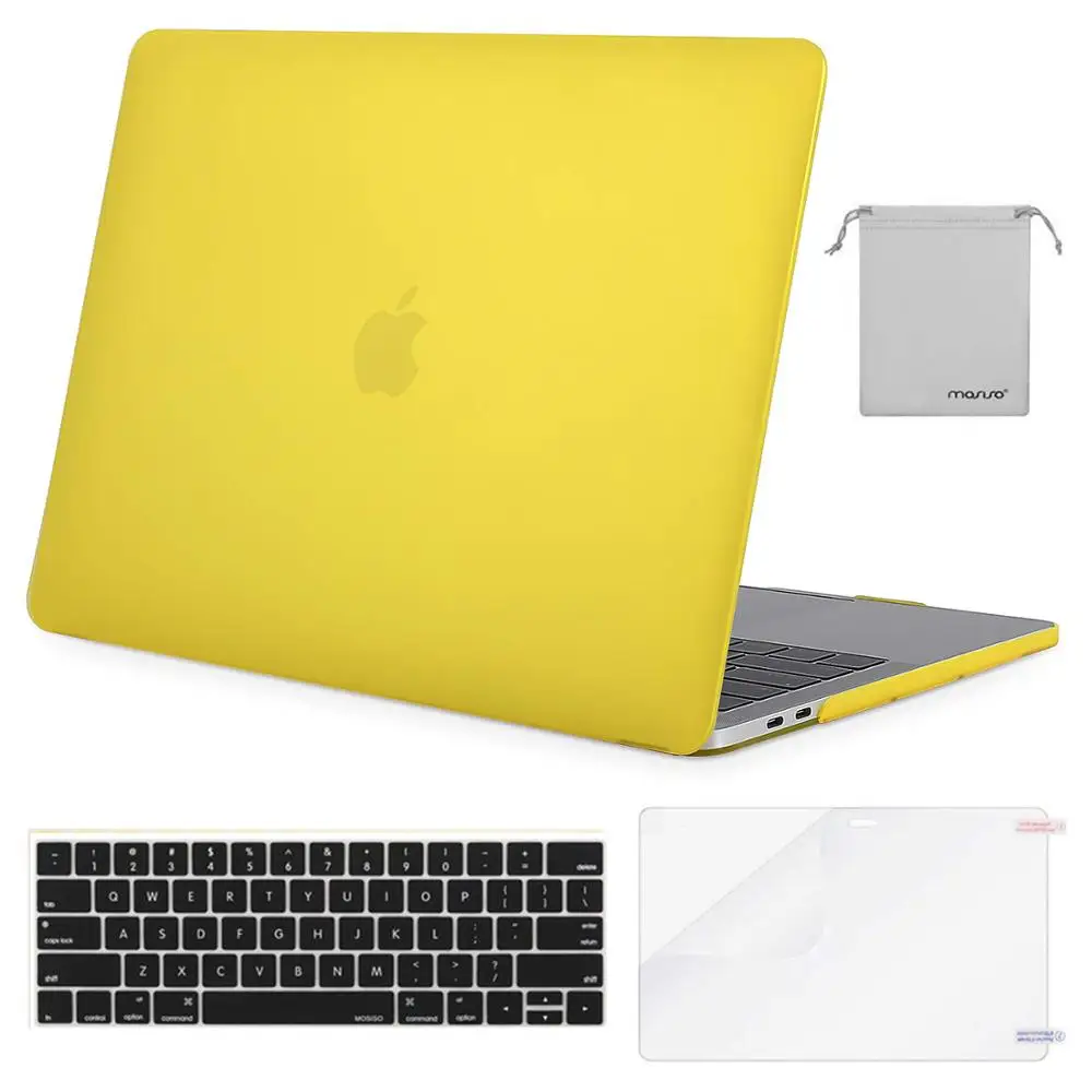 MOSISO матовый чехол для ноутбука Macbook Pro retina Air 11 12 13 15 чехол для New Air 13 A1932 New Pro 13 15 с сенсорной панелью - Цвет: Matte Yellow