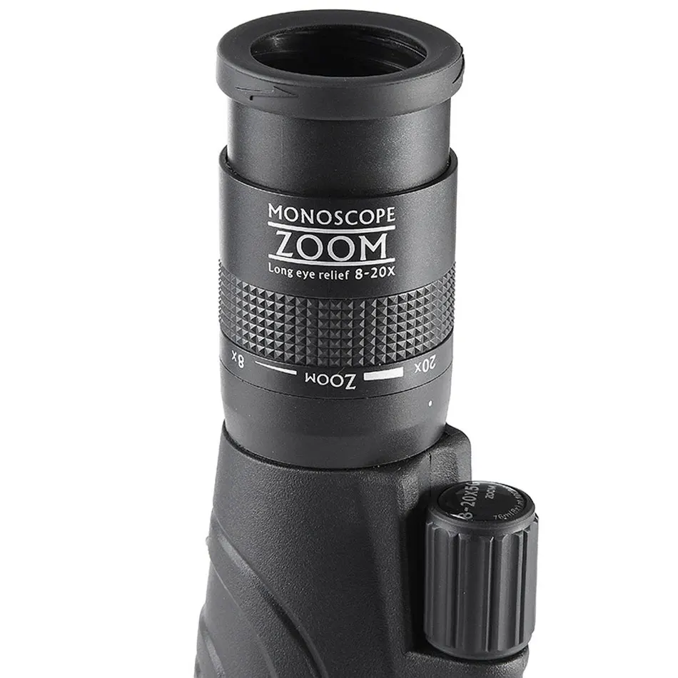 Zoom de Alta Todo o Vidro Yuko Monocular Telescópio Potência Óptico Foco Fmc Bak4 Prisma Caça Acampamento 8-20x50 18 potência todo o vidro óptico foco monocular