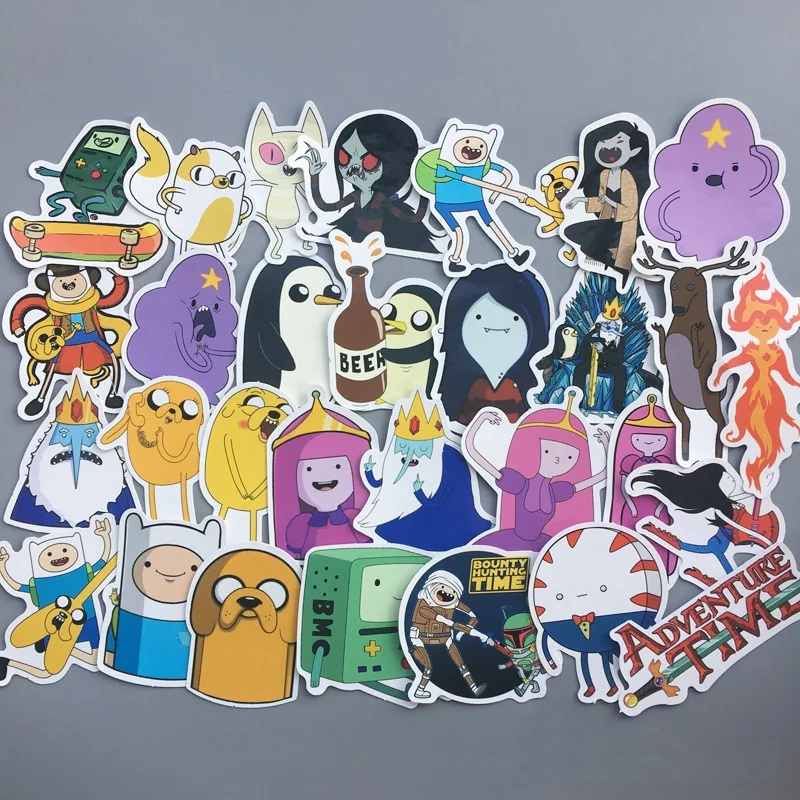 

25Pcs/Pack Adventure Time Stickers Decal For Car Laptop Bicycle Motorcycle Cartoon Pvc Waterproof Sticker