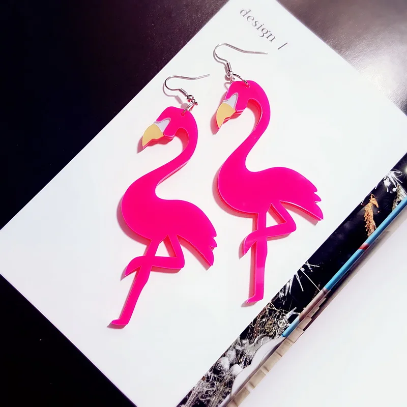 Hot Flamingo Earrings Big Birds Earrings Most epidemic Jewelry for Fashion Show Hot-sale Summer Popular Accessories