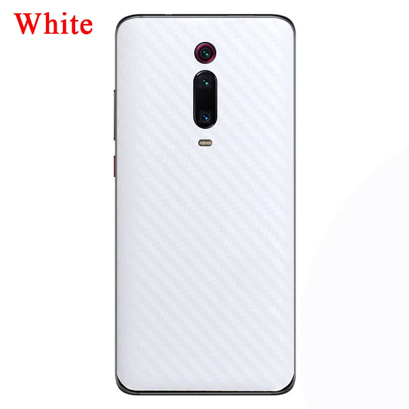 Для Xiao mi Red mi K20 7 Note 7 mi 9 SE 9T Pro A3 CC9 Новинка полное покрытие задняя наклейка Кожа 3D углеродное волокно Защитная пленка для телефона - Цвет: White