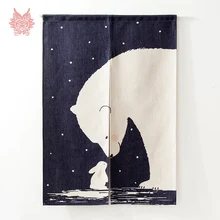 Nordic style 85*120cm cartoon print cotton linen finished door curtain half-curtain Coffee House decoration SP3384 Free Ship