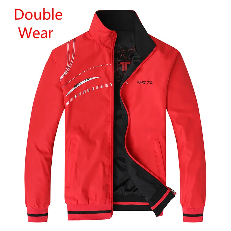 

2019 New Spring Autumn Zipper Jackets Men Double Wear 19 Color Dragon Print Slim Fit Jacket Men Out Wear Korean Fashion Jacket