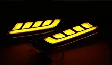 Osmrk LED DRL daytime running light for Volkswagen VW Golf 7 MK7 2013-2016 with yellow turn signal and dimmer control